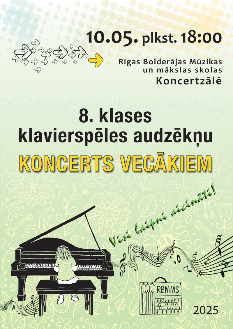8. klases klavierspēles audzēkņu koncerts vecākiem