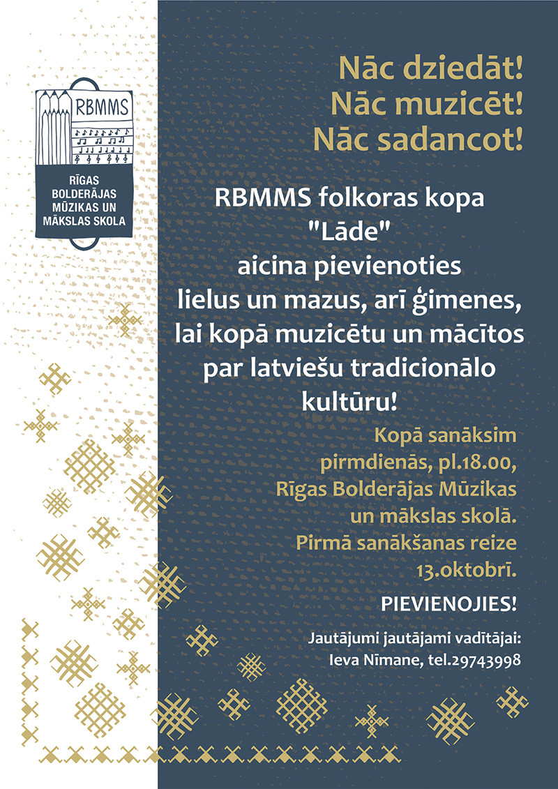 Pievienojies RBMMS folkloras kopai "Lāde"!